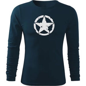DRAGOWA FIT-T Тениска с дълъг ръкав Star, тъмносиня, 160 г/м2 (5616)