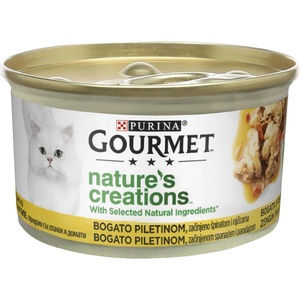 Purina GOURMET GOLD Nature's Creations Chicken - Пилешко месо със спанак и домати (85 г)