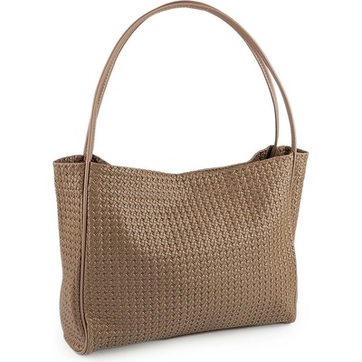 Prima-obchod Velká dámská taška proplétaná s pouzdrem 39x31 cm béžová tmavá