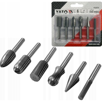 YATO rašple hrotové na kov sada 6ks YT-61711