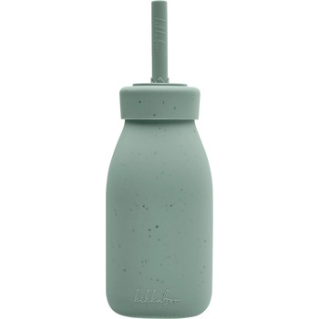 KikkaBoo Силиконово шише със сламка KikkaBoo Platinum Silicone - Sage, 200 ml (31302050019)