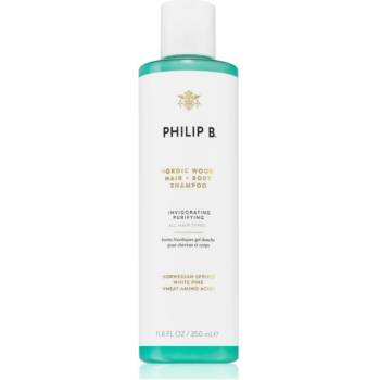 Philip B Philip B. White Label Nordic Wood почистващ шампоан за тяло и коса 350ml