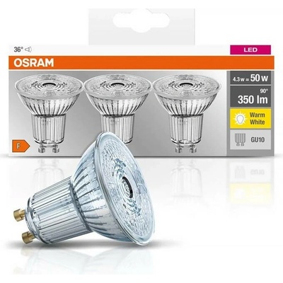 Osram Žárovka LED BPAR165036 GU10 4,3W/827 3balení BASEPAR1650 36°