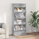 vidaXL Етажерка за списания Циментено сиво 70 x 41 x 156 см (899522)