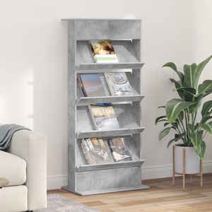 vidaXL Етажерка за списания Циментено сиво 70 x 41 x 156 см (899522)
