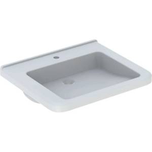 Geberit Selnova Comfort - Умивалник без бариери, 65x55 см, без преливник, отвор за смесител, бял 500.789. 01.7 (500.789.01.7)