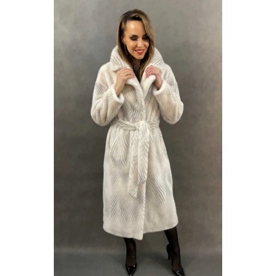 Max Original Leather kabát z umelej kožušiny 20526-1 white/grey White/grey