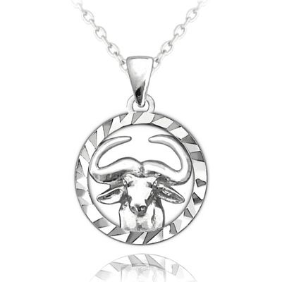 Minet Stříbrný přívěsek s řetízkem Zodiac znamení Býk JMAS9405SN45
