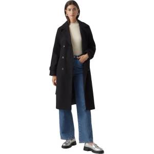 VERO MODA Палто Vero moda Fortunevega Long trench coat - Black (Black)