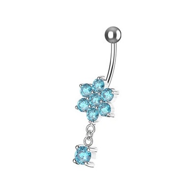 Šperky4U Stříbrný visací piercing do pupíku - BP01034-Q