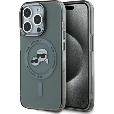 KARL LAGERFELD KLHMP15LHLSKCK iPhone 15 Pro 6.1" черен/черен твърд калъф IML Metal Karl&Choupette Head MagSafe (3666339284763)