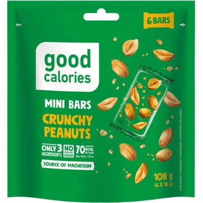 Good calories mini kocky chrumkavé arašidy 6 x 18 g -108 g
