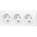Aigostar - Стенен контакт с рамка 3Z SCHUKO 250V/16A бял (AI2751A)
