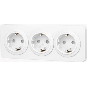 Aigostar - Стенен контакт с рамка 3Z SCHUKO 250V/16A бял (AI2751A)