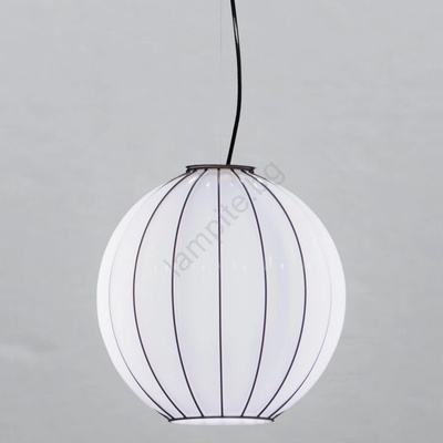 SIRU - Пендел SFERA 1xE27/60W/230V Ø 32 см черен/бял Венецианско стъкло (SU0024)