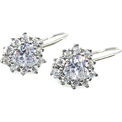 Jan Kos jewellery stříbrné náušnice s bílým kamenem 32105698