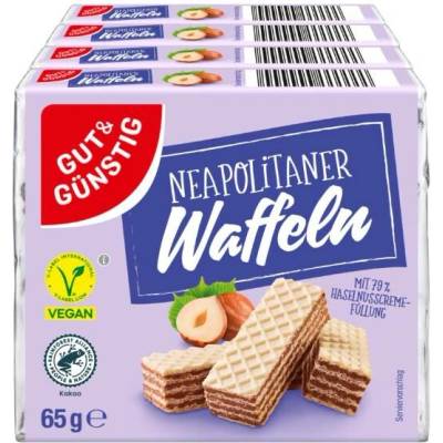 G&G Neapolské oříškové oplatky s krémem z lískových oříšků 4 × 65 g