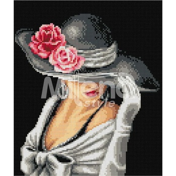 Image 1 of Milena Style Дама с шал - Печатана Aida 14 ct без конци