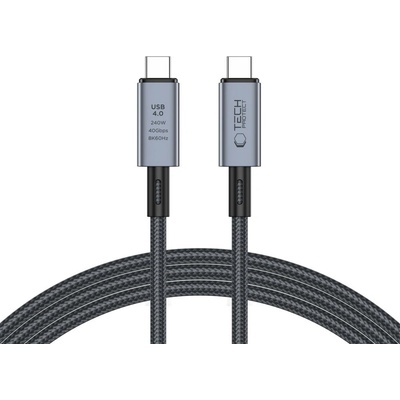 Кабел USB-C / USB-C 4.0 240W и 8K 200 см - Tech-Protect UltraBoost Max - Сив (5906302308996)