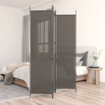 vidaXL Параван за стая, 3 панела, антрацит, 150x220 cм, текстил (350196)