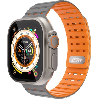 Каишка от next one - 46/49 мм сиво/оранжево (k-aw-4649-strap-gryorn)