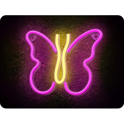 Neónové LED svetlo BUTTERFLY ružové NNE03 Neolia