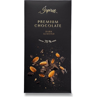 Ispiriti Hořká 70% s kousky mandlí 80 g