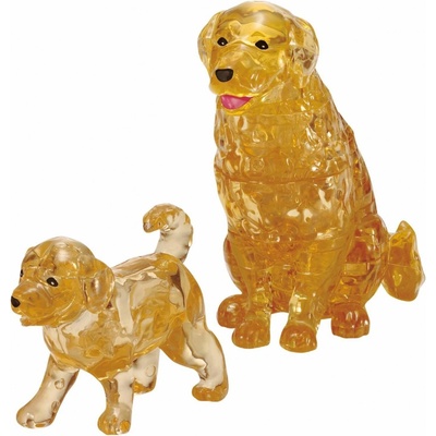 HCM KINZEL 3D Crystal puzzle Zlatý retrívr a štěně 44 ks