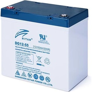 Ritar Оловна гелова батерия RITAR (DG12-55), 12V, 55Ah, 229 / 138 /211 mm F15/M6 / F11/M6, За соларни системи (RITAR-DG12-55) - caretech