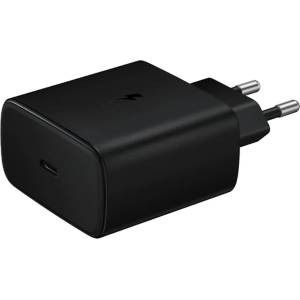 Samsung EP-TA845XBE Samsung USB-C 45 W туристическо зарядно устройство + USB-C/USB-C кабел за данни, черно (повредена опаковка) (57983130481)