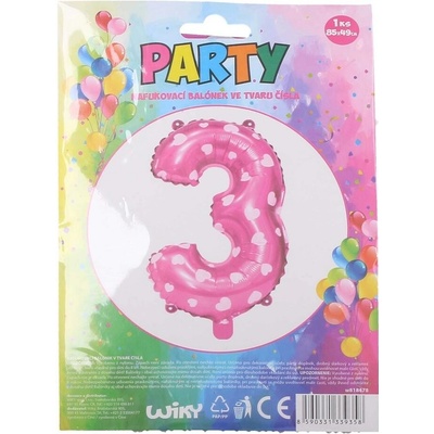 Wiky Balónik nafukovací číslo 3 ružový WKW818478