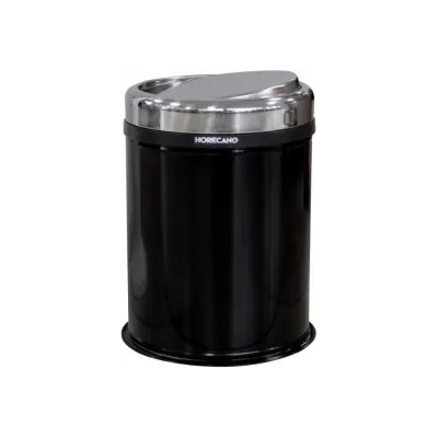 HORECANO - Метален кош за отпадъци с люлеещ капак 16л ф25xh38, 5см черен (4513.0000S. 102.16B) (016219)