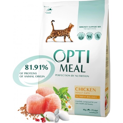 OPTIMEAL pre mačky s kuracím mäsom 4 kg
