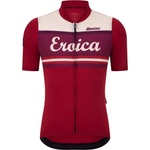 Santini Мъжка фланелка с къс ръкав за колоездене Santini Eroica Orcia Cycling jersey - Bordeaux (056-4379-0113)