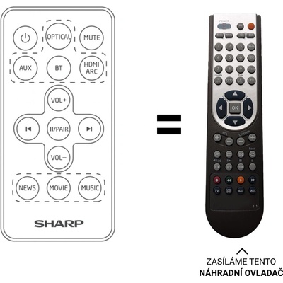 Diaľkový ovládač Predátor Sharp HT-SB107, HT-SB110, HT-SB140MT, HT-SB95, HT-SBW110, HT-SBW160, HT-SBW182, HT-SB140