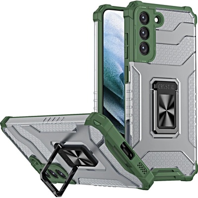 HQWear Crystal Ring Case здрав хибриден кейс + Магнитен държач за Samsung Galaxy S22 + (S22 Plus), зелен (9145576243206)