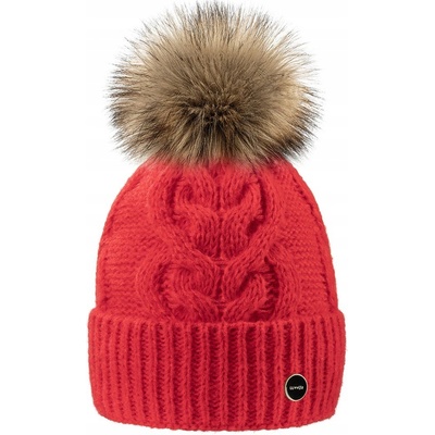 Fashionweek dámská čepice s bambulí Wool Alice Korál