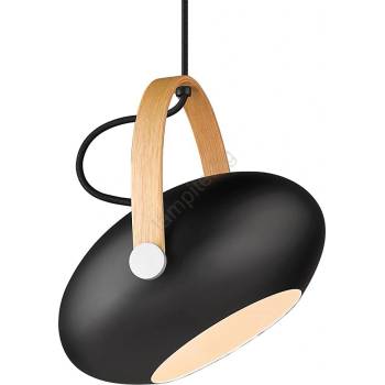 halo design 734344 - Пендант на кабел DC 1xE27/40W/230V Ø 26 cm черен/дъб (HO0048)