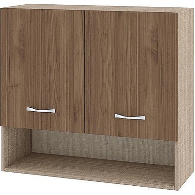 ИРИМ Горен шкаф с две врати и ниша Сити МО-8 мока / орех адмирал 80 см