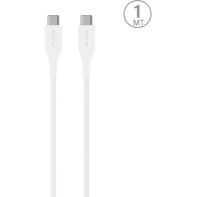 Puro elektrik Puro Plain USB-C - USB-C захранващ кабел 2 м - бял (CUSBCUSBC2MTWHI)