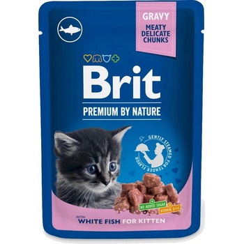 Brit Premium Kitten pouch White fish пауч за подрастващи котки с бяла риба100gr