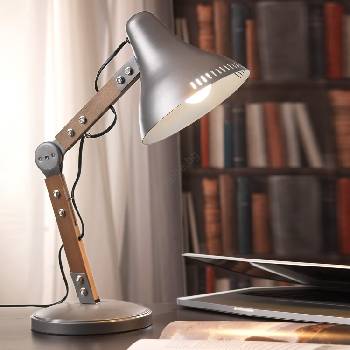 Onli - Настолна лампа ARCHITETTO 1xE27/22W/230V 62 см сив/кафяв (OL0452)