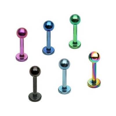 Šperky eshop labret s kuličkou anodizovaný titan C10.7 fialová A