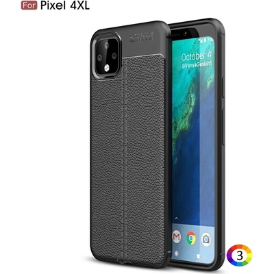 Google Pixel 4 XL Удароустойчив Litchi Skin Калъф и Протектор