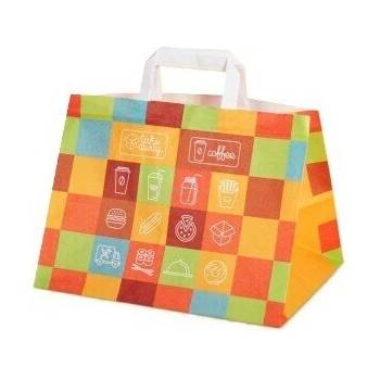 Хартиена чанта с широко дъно " Take away" 25бр стек (е-3457)