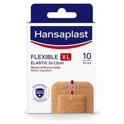 Hansaplast Flexible Xl Elastic náplasť elastická, 5x7,2 cm 1x10 ks
