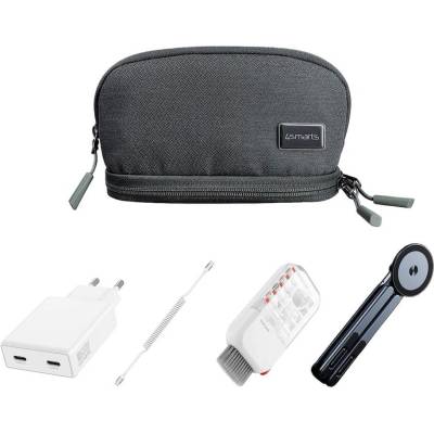 4smarts Комплект захранване за ел. мрежа, USB-C към USB-C кабел, преносима алуминиева сгъваема и комплект за почистване - 4smarts Premium Office Laptop Accessory Set (сив) (541847)