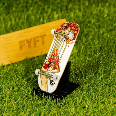 Finga Fingerboards Komplet začiatočník Design Pizza bílá chrom trucky