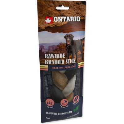 ONTARIO pletená tyčinka zo surovej kože s extraktom zeleného čaju 20 cm