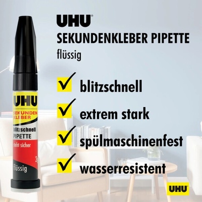 Uhu Super Glue Lightning Fast pipeta 3 g
